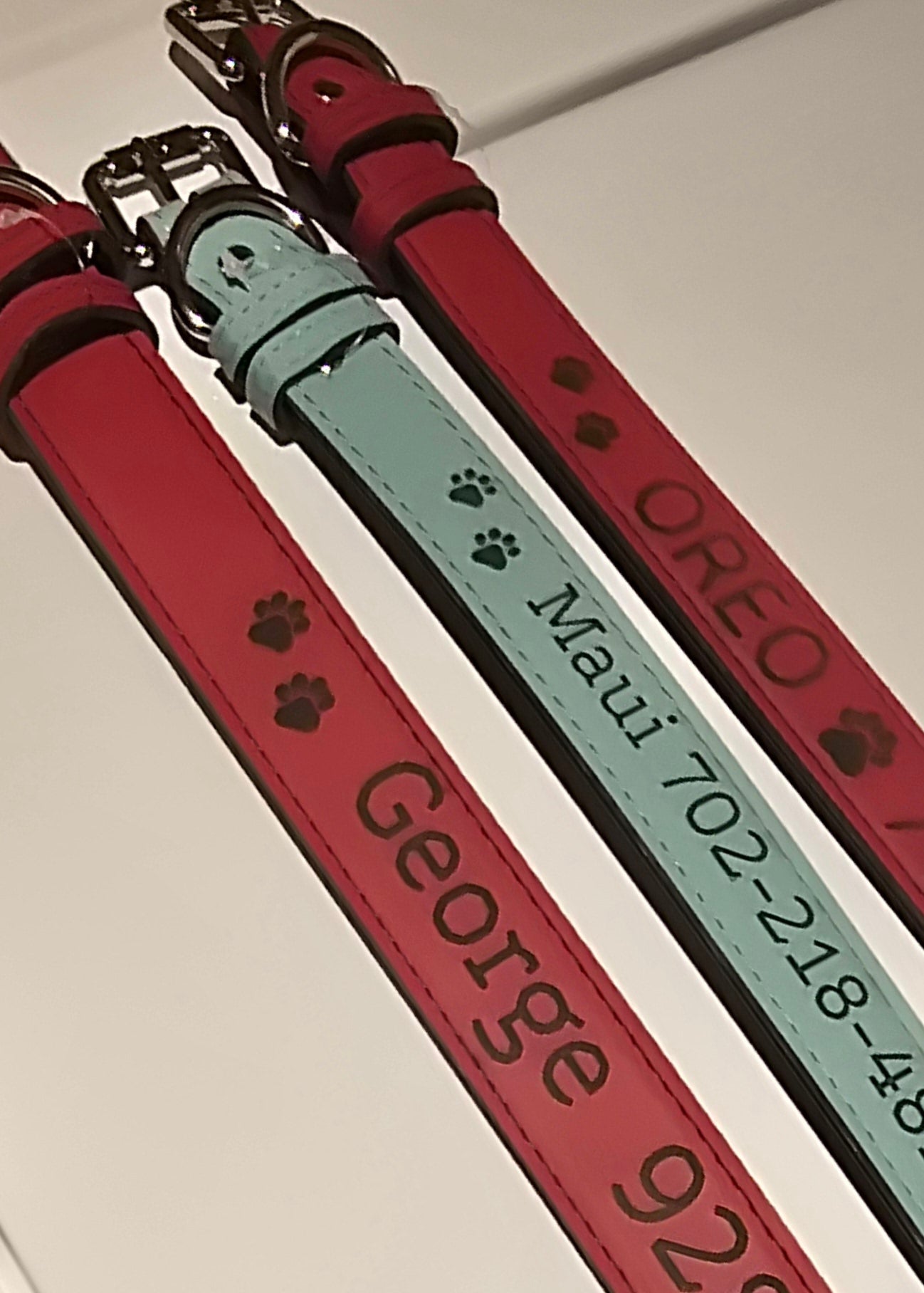 Dog Collars Personalized Laserable Leatherette in multiple colors