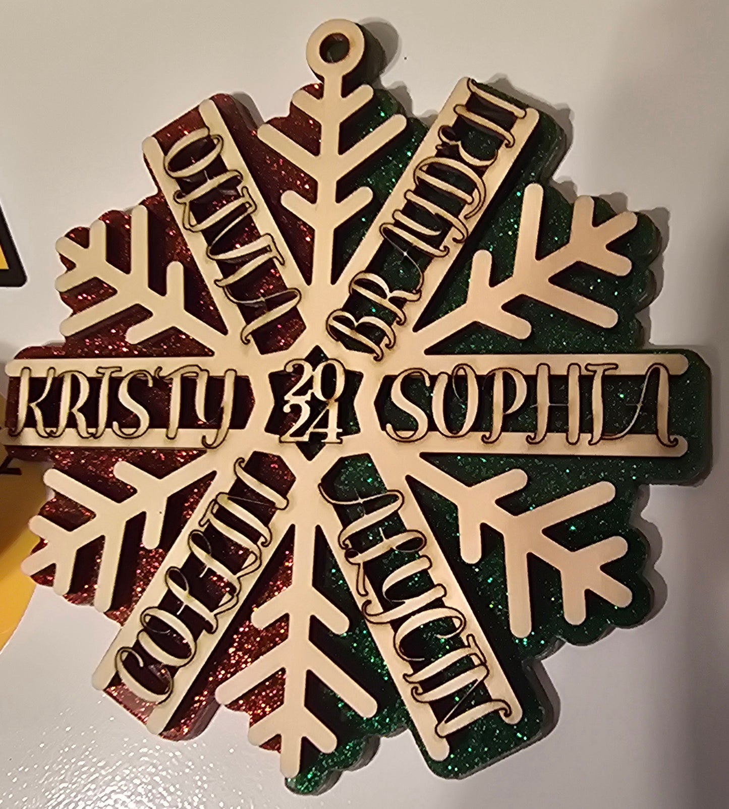 Snowflake Christmas Family Ornament