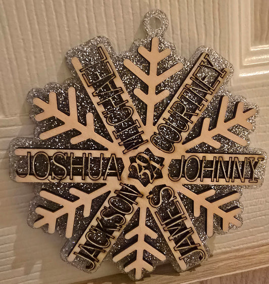 Snowflake Christmas Family Ornament