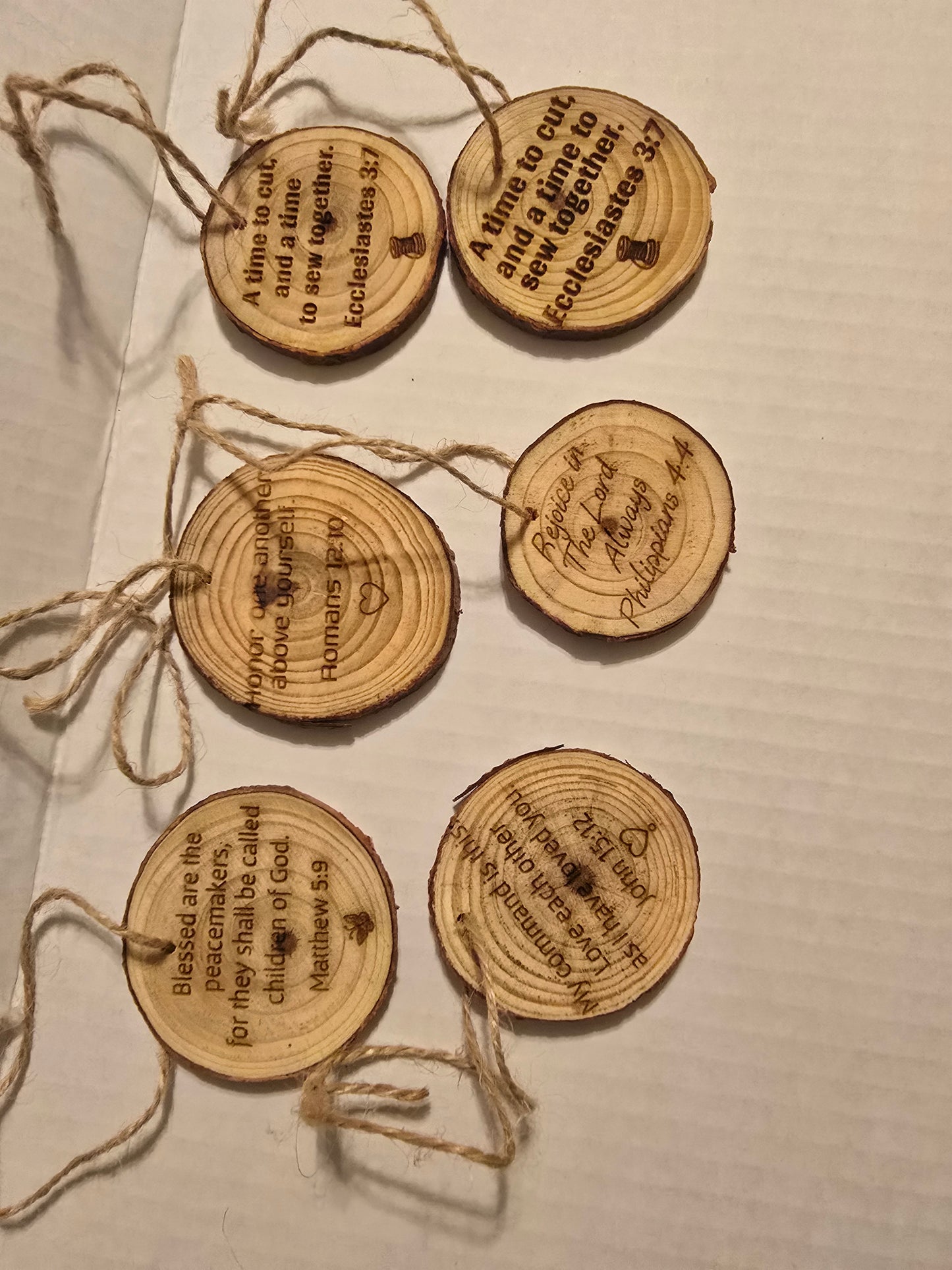 Engravings on smaller cut wood