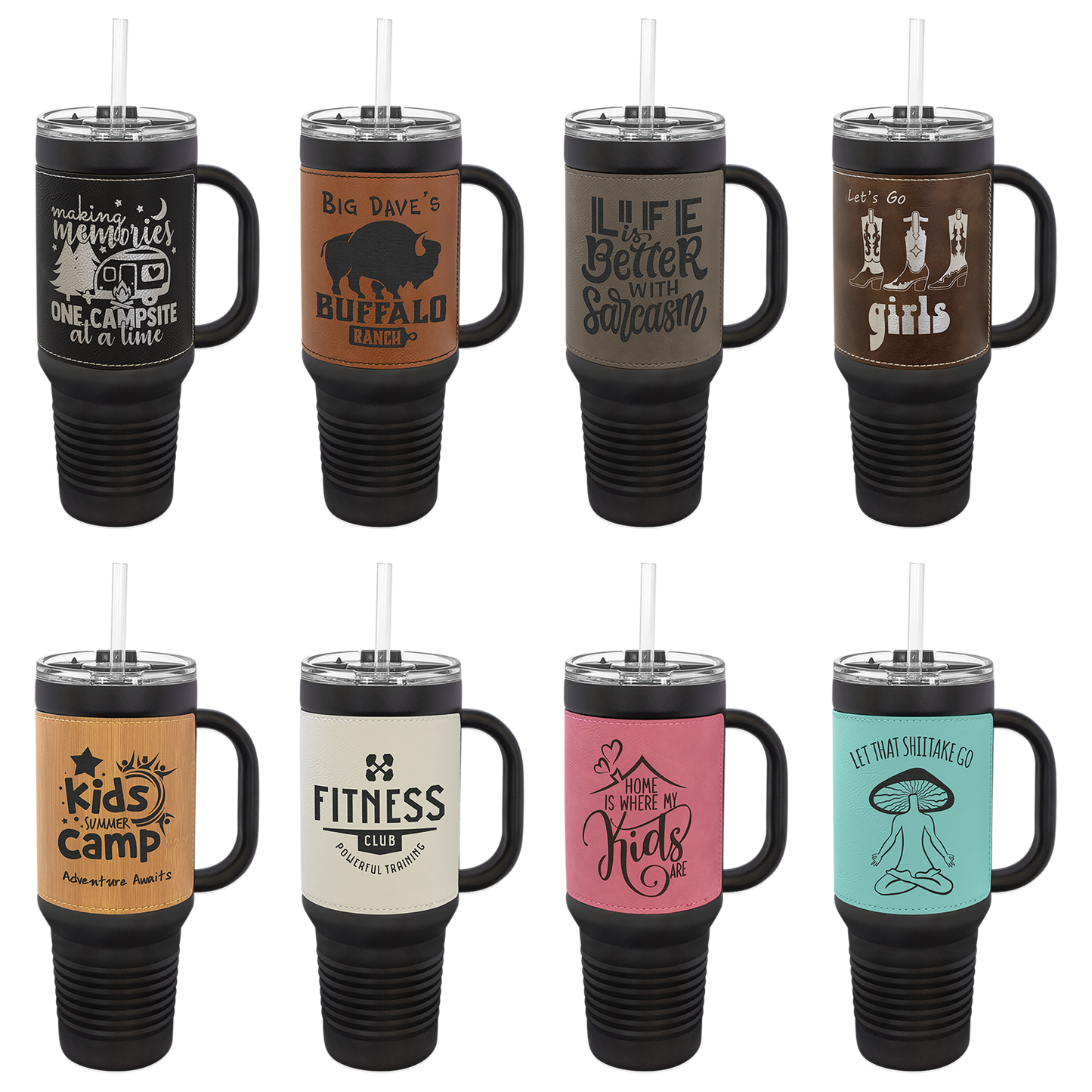 Black Polar Camel 40oz Leatherette Travel Mugs