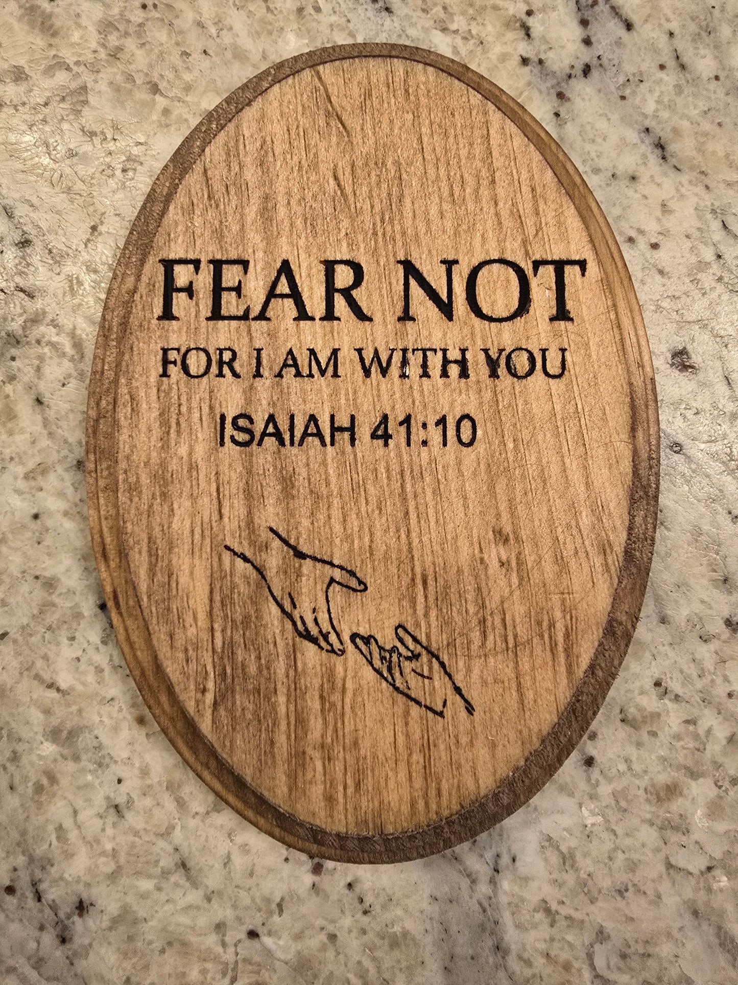 Polished wood engraved