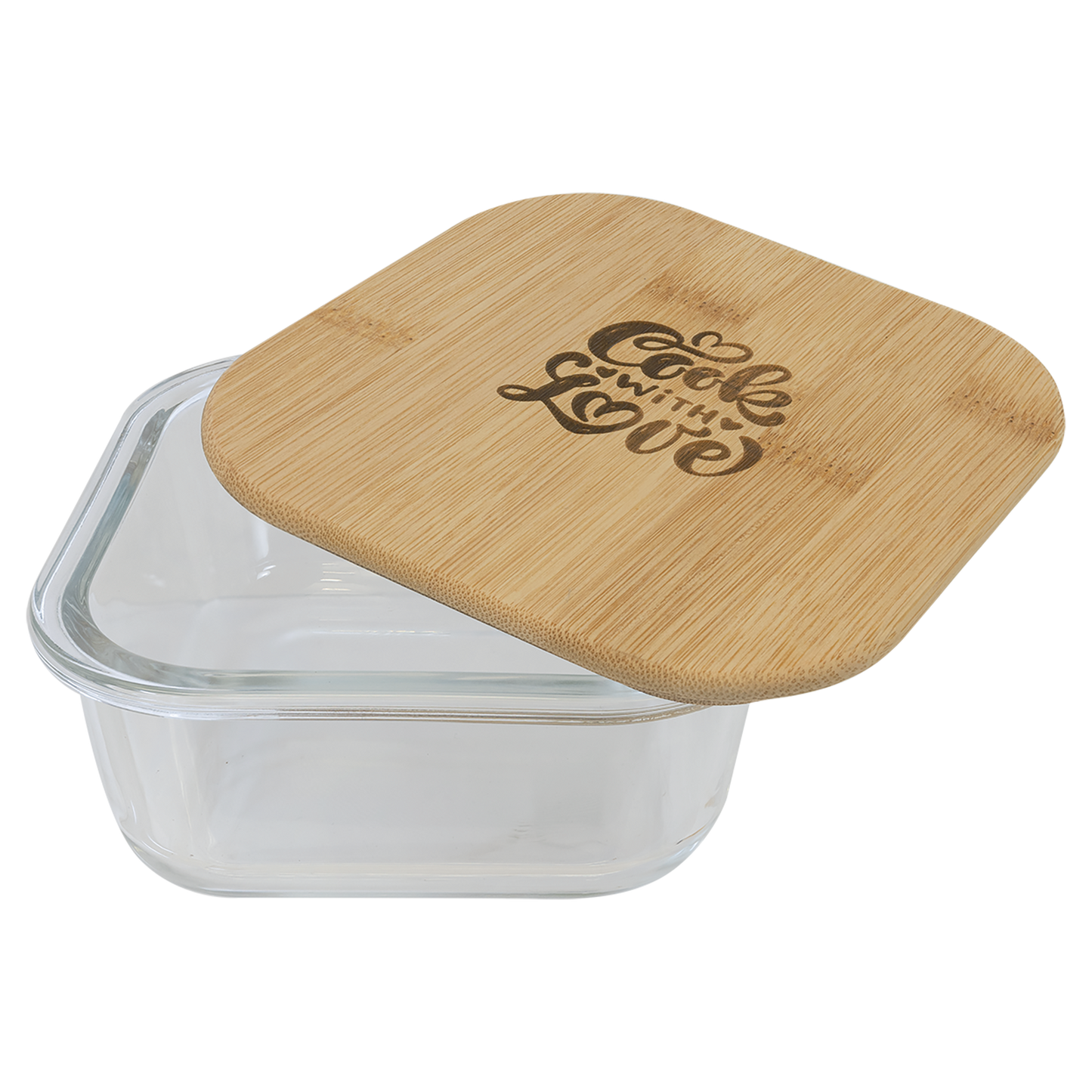 Square Glass Containers with Bamboo Lids