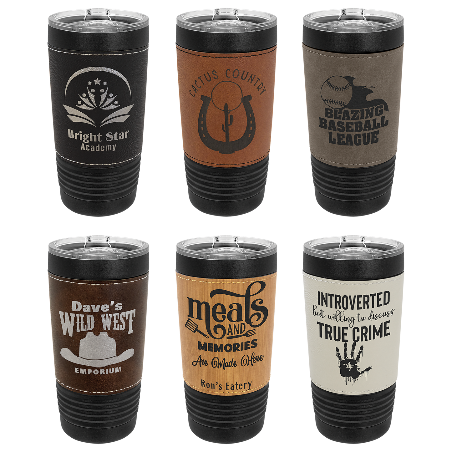 Black Polar Camel Leatherette 20 oz Tumblers