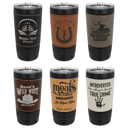 Black Polar Camel Leatherette 20 oz Tumblers