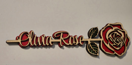 Wooden Rose with personalized new
