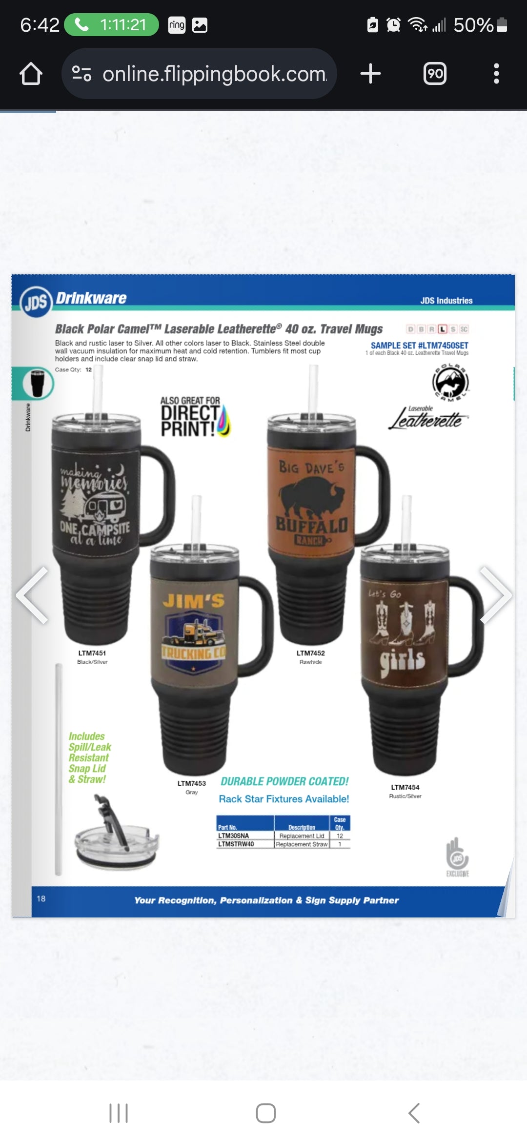 Black Polar Camel 40oz Leatherette Travel Mugs