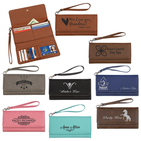 Leatherette Wallets with Strap